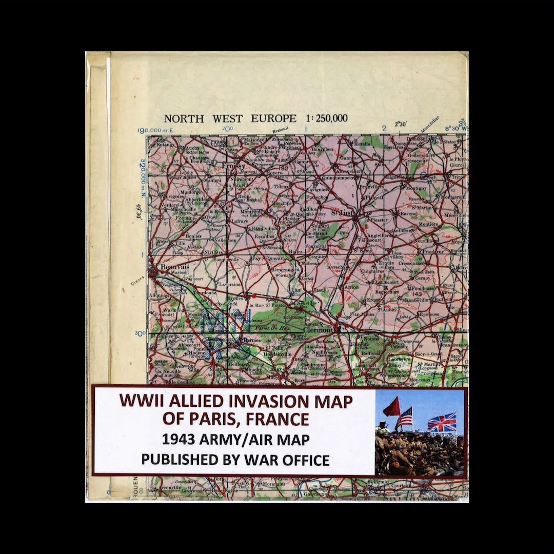 WW2 Allied Invasion Map of Paris, France